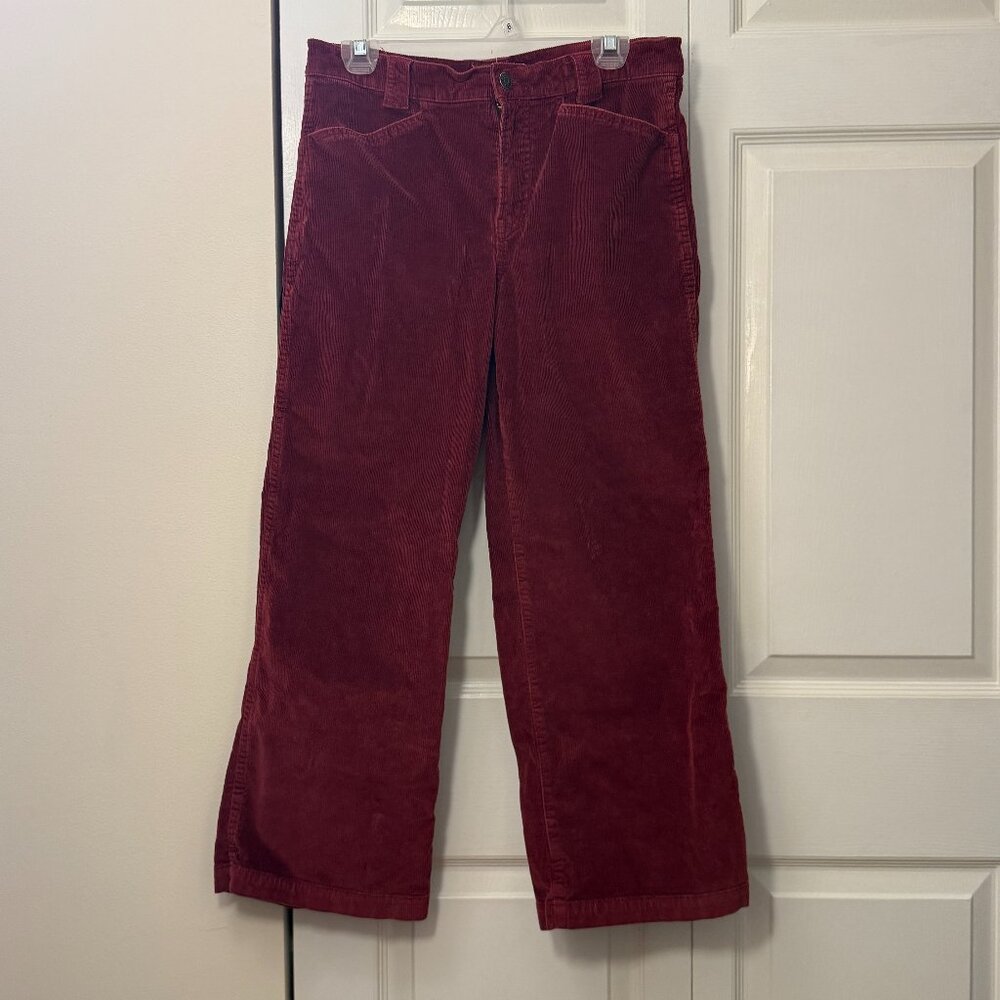 Madewell Emmett wide leg corduroy pant P30, dark red